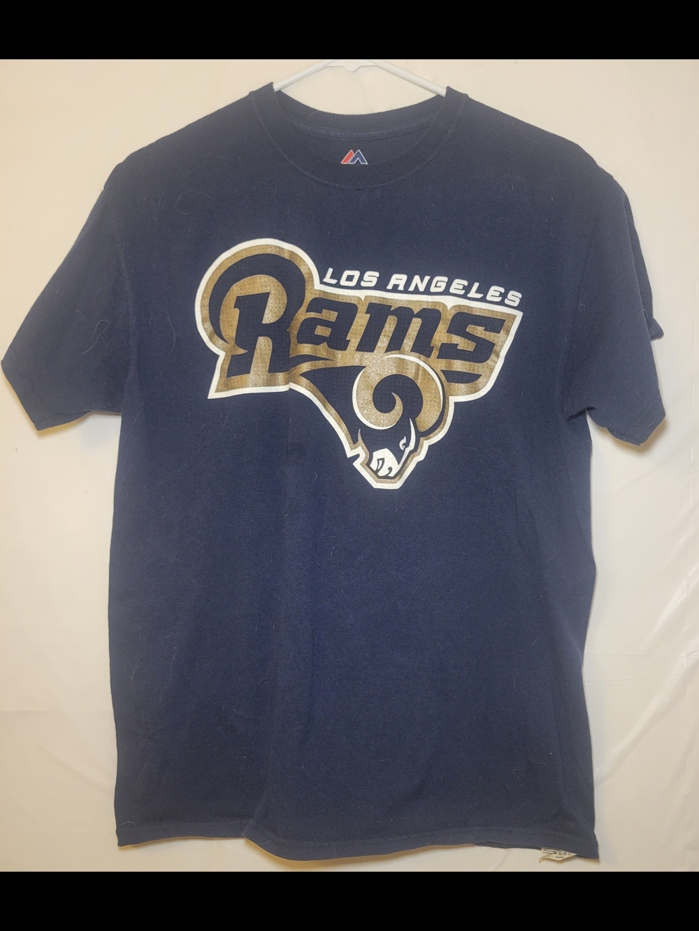 Majestic Los Angeles Rams Navy Blue Gold Graphic Tee